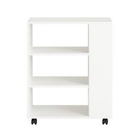 Šoninis staliukas ant ratukų 60x35x75cm., baltos/juodos spalvos FBT68-W