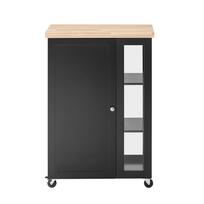 Virtuvės sala 60x40x90cm., juodos/šviesiai rudos spalvos FKW75-SCH
