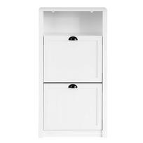 Batų spintelė 60x24x110cm., baltos/juodos spalvos FSR87-K-W