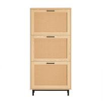 Prieškambario spinta 60x24x127cm., šviesiai rudos/juodos spalvos FSR155-N