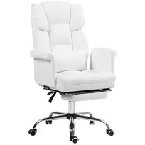 Biuro kėdė Homcom 69x65x115cm., baltos/sidabrinės spalvos