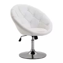 Biuro kėdė Homcom 71x59x90cm., baltos/sidabrinės spalvos