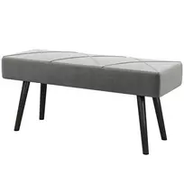 Minkštas suolas Homcom 100x36x45cm., pilkos/juodos spalvos