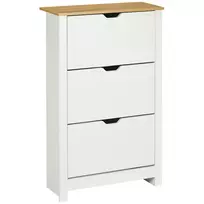 Batų spinta Homcom 72x26x112cm., baltos/šviesiai rudos spalvos