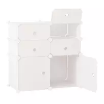 Modulinė batų spinta Homcom 75x37x73cm., baltos spalvos