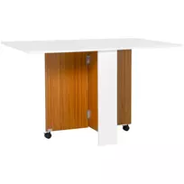 Valgomojo stalas Homcom 120x80x73cm., baltos/rudos spalvos 