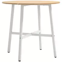 Valgomojo stalas Homcom 80x76cm., šviesiai rudos/baltos spalvos 