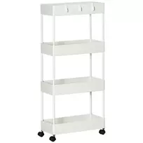 Virtuvės vežimėlis Homcom 40x19x90cm., baltos spalvos