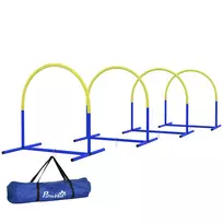 Šunų treniruočių rinkinys iš 4 dalių PawHut 88x64x95cm., mėlynos/geltonos spalvos