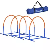 Šunų treniruočių rinkinys iš 4 dalių PawHut 88x64x95cm., mėlynos/oranžinės spalvos