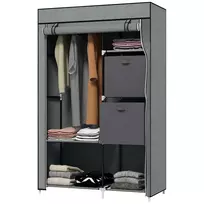 Medžiaginė spinta Homcom 102x42,5x162,5cm., pilkos/juodos spalvos 