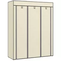 Medžiaginė spinta Homcom 125x43x162,5cm., kreminės/juodos spalvos 