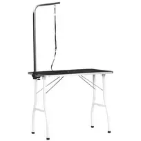 Naminių gyvūnų priežiūros stalas PawHut 91,5x61,5x146cm., baltos/juodos spalvos
