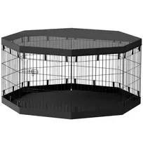 Šunų aptvaras PawHut 159x159x76cm., juodos spalvos