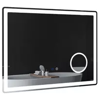 Vonios veidrodis su LED apšvietimu Kleankin 80x3,8x60cm., juodos spalvos