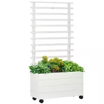 Pakelta lysvė su grotelėmis Outsunny 76x30x155cm., baltos spalvos