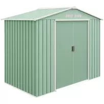 Sodo sandėliukas Outsunny 213x130x185cm., žalios/baltos spalvos