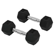 Rinkinys iš 2 hantelių Homcom 10,5x10,5x27,2cm., juodos/sidabrinės spalvos 