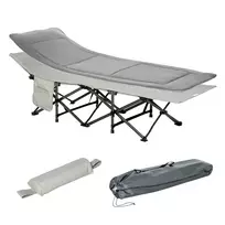 Turistinė sulankstoma lova Outsunny 188x64,5x53cm., pilkos/juodos spalvos