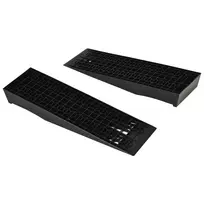 Rinkinys iš 2 įvažiavimo rampų Homcom 70x19,5x7,8cm., juodos spalvos
