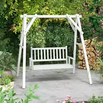 Sodo sūpynės 168x65x63cm., baltos/sidabrinės spalvos