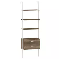 Pastatoma lentyna 60x30x184cm., baltos/pilkos spalvos