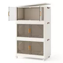 Knygų spintelė 65x39x109cm., baltos/rudos spalvos