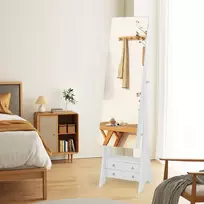 Pastatomas veidrodis-papuošalų spintelė 41x36x159cm., baltos/juodos spalvos