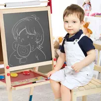 Dvipusė piešimo lenta 56x55x124,5cm., įvairių spalvų