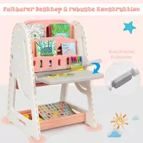 Piešimo lenta su kėdė, baltos/rožinės spalvos