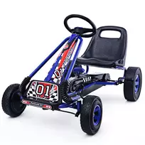 Vaikiškas pedalinis kartingas 98x59x61cm., juodos/mėlynos spalvos