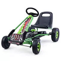 Vaikiškas pedalinis kartingas 98x59x61cm., juodos/žalios spalvos