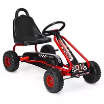 Vaikiškas pedalinis kartingas 92x50x53cm., juodos/raudonos spalvos