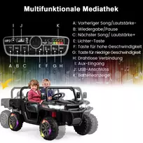 Vaikiškas elektrinis automobilis 119x68x65cm., juodos spalvos