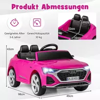Vaikiškas elektrinis automobilis 98x49x43cm., rožinės/juodos spalvos
