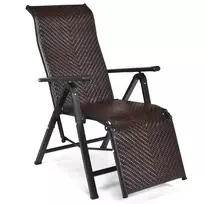 Sulankstoma sodo kėdė 151,5x59x75cm., rudos/juodos spalvos