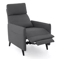 Fotelis su pakoju 80x68x104,5cm., tamsiai pilkos/juodos spalvos