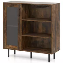 Virtuvės spintelė 95x35x98cm., tamsiai rudos/juodos spalvos