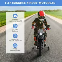 Elektrinis vaikiškas motociklas 106,5x56x80cm., juodos spalvos