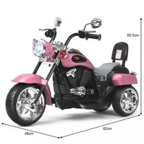 Elektrinis vaikiškas motociklas 46x82x60,5cm., juodos/rožinės spalvos