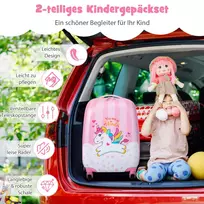 Vaikiškas lagaminas ir kuprinė, rožinės spalvos