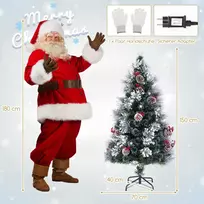 Dirbtinė LED eglė 70x150cm., žalios/baltos spalvos