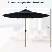 Lauko skėtis 300x253cm., tamsiai mėlynos/juodos spalvos