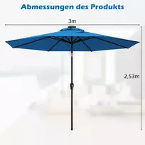Lauko skėtis 300x253cm., mėlynos/juodos spalvos