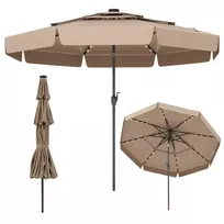 Lauko skėtis 300x248cm., rudos/juodos spalvos