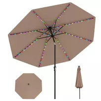 Lauko skėtis 300x246cm., rudos/juodos spalvos