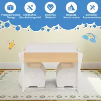 Vaikiškas stalas su kėdėmis, baltos/šviesiai rudos spalvos