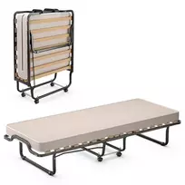 Sulankstoma lova 200x90x41cm., smėlio/juodos spalvos