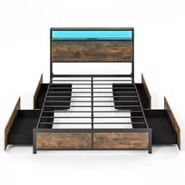 Dvigulės lovos rėmas 216x144x102cm., rudos/juodos spalvos
