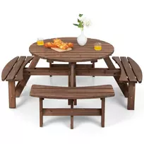 Pikniko stalas 178x178x70cm., rudos spalvos
